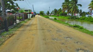 The pot holes that riddle the recently-rehabilitated road in Anna Regina