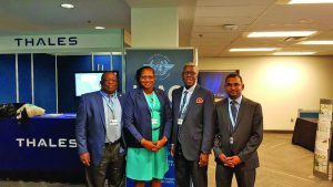 From left: GCAA Chairman, Lieutenant Colonel (Retired) Lawrence London; Minister within the Public Infrastructure Ministry, Annette Ferguson; GCAA Director General, Egbert Field and Air Transport Management Director Saheed Sulaman