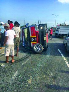 The minibus involved in the accident on Saturday