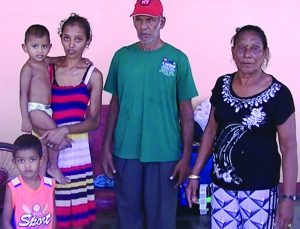 The family now left destitute as a result of the fire that ravaged their home