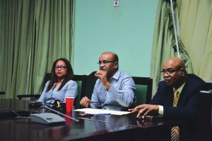 Opposition Leader Bharrat Jagdeo addressing the media