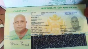 The passport used by Barry Dataram  