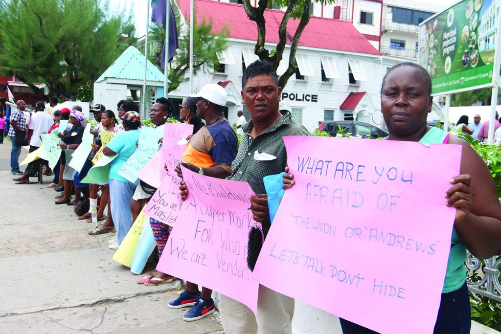 Vendors protesting