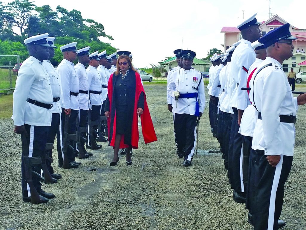 The criminal session opened with Justice Priya Sewnarine-Beharry inspecting the ranks 