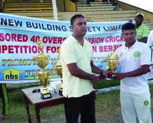 Steve Deonarine collects the Man-of-the-Match award for his match-saving innings 