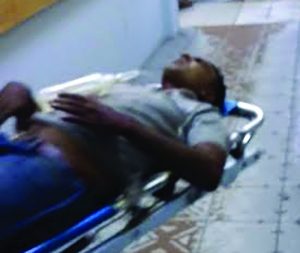 An injured Hafeez Sattaur being rushed into the Diamond hospital shortly after the accident  
