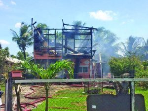 A Sunday blaze destroyed the upper flat of an A Field, Sophia house
