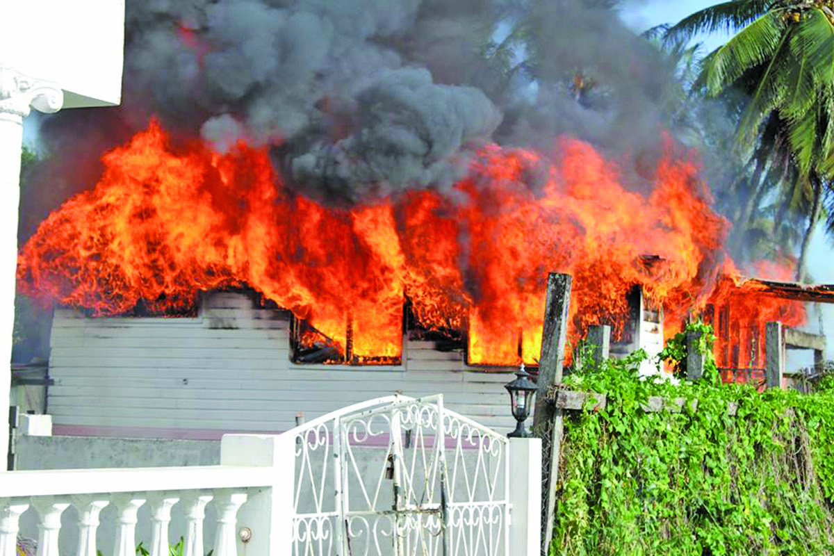  The entire house engulfed in flames on Friday morning 