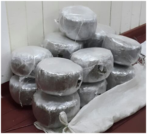 The 13 parcels of cannabis found at the Prashad Nagar house