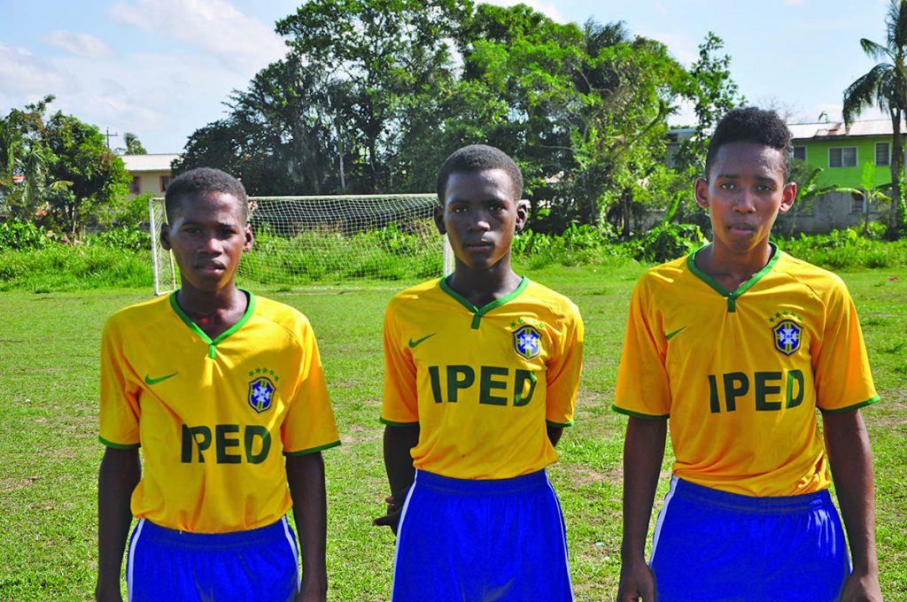 Circuit Ville Jaguars scorers from right: Prince Forde, Isaiah Dodson and Desmond Chester  