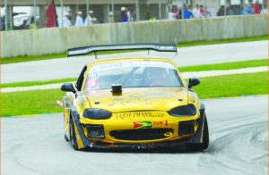 Gafoor in action with his   Mazda Miata 