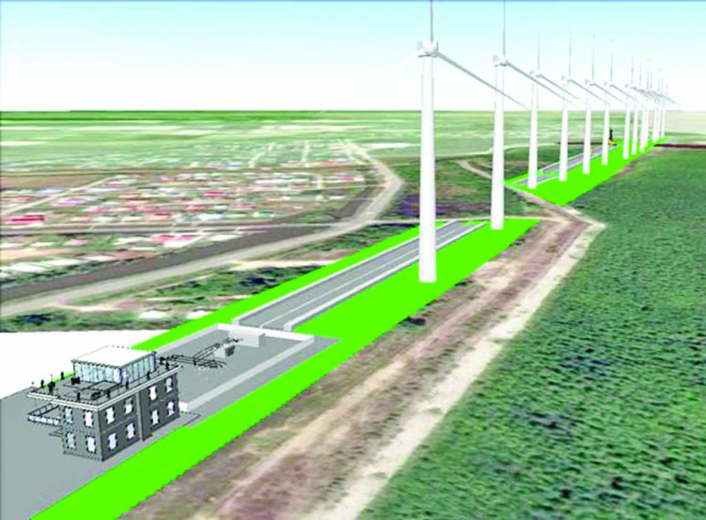 An artist’s impression of the Hope Beach Wind Farm Project 