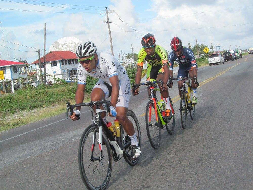 Alanzo Greaves leads the breakaway pack along their journey 