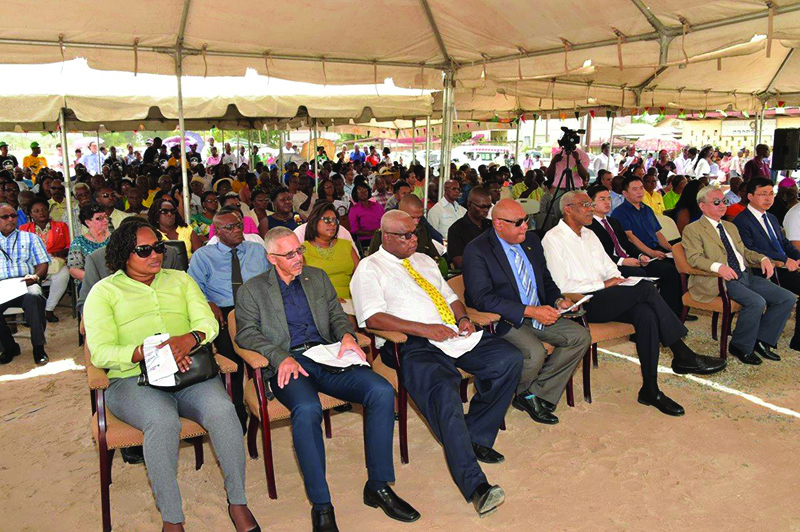 From left: Minister within the Public Infrastructure Ministry  Annette Ferguson, Business Minister Dominic Gaskin, Chairman of the Bauxite Century Planning Committee Horace James, Natural Resources Minister  Raphael Trotman and President David Granger