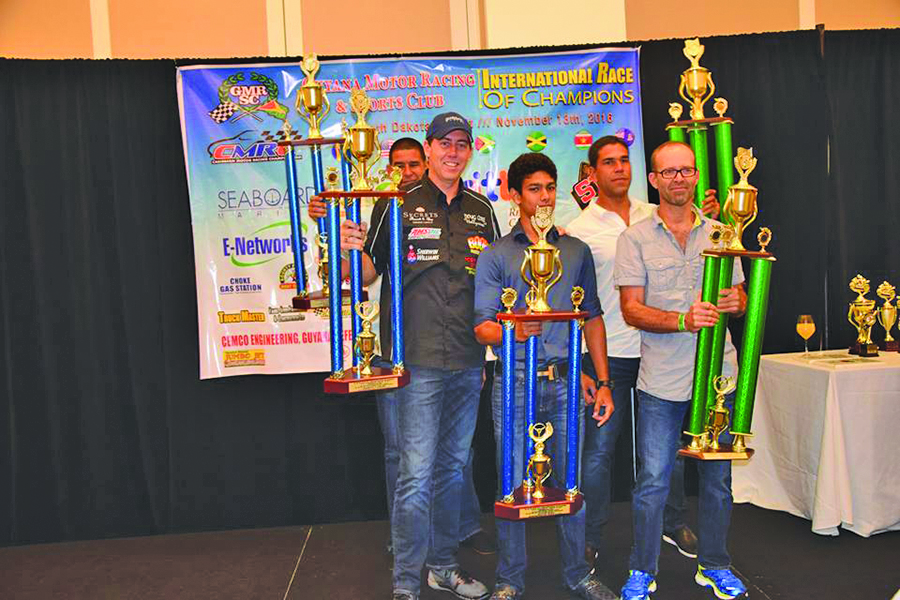 The respective group winners L-R Doug Gore; Matthew Vieira; Paul Vieira; Mark Thompson; partially hidden is Kurt Thompson, who collected on behalf of Mark Maloney 