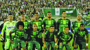 The Chapecoense football team before the fatal airplane accident 