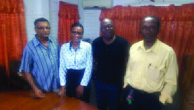 The top brass of the Guyana Boxing Association; from left Vice President Maurice Rajkumar, Assistant Secretary/Treasurer Stacy Correia, President Steve Ninvalle and Treasurer Dexter Patterson 