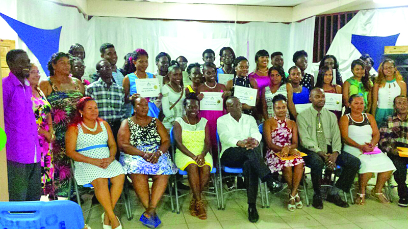 The graduating batch from the Work Readiness Programme in Linden  