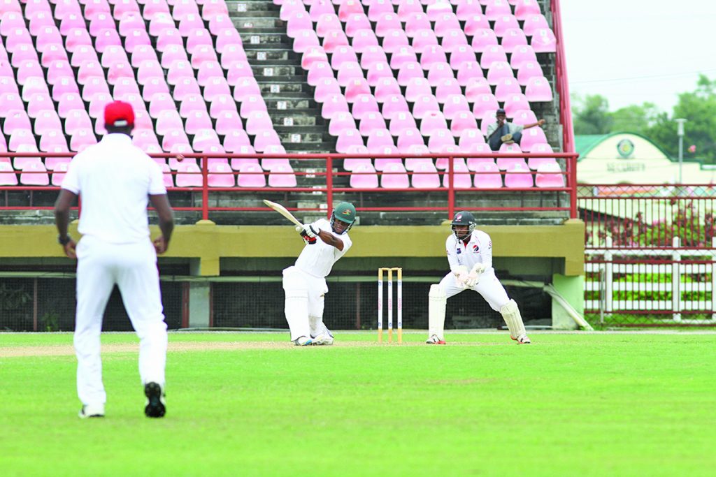 Shimron Hetmyer took 15 runs off the first over of the run chase off Jon-Russ Jagessar to beat the rains