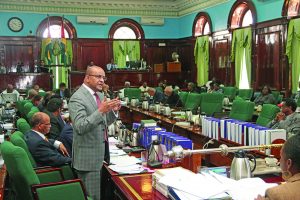 Opposition Leader Bharrat Jagdeo as he addressed the National Assembly