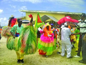 A masequarade band with "bam bam sally"