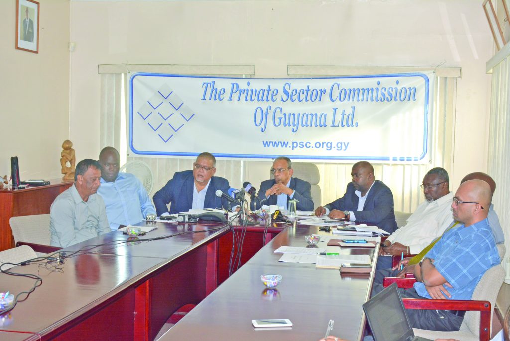 Members of the Private Sector meeting with the media on Thursday