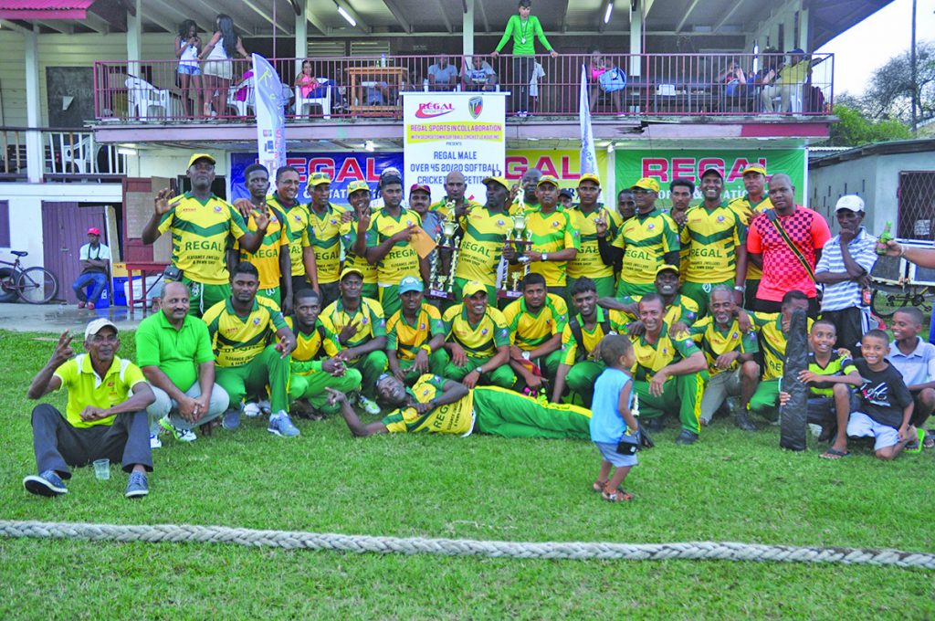 Regal Open and Masters teams after sweeping the Regal Sport Tournament and the presentation