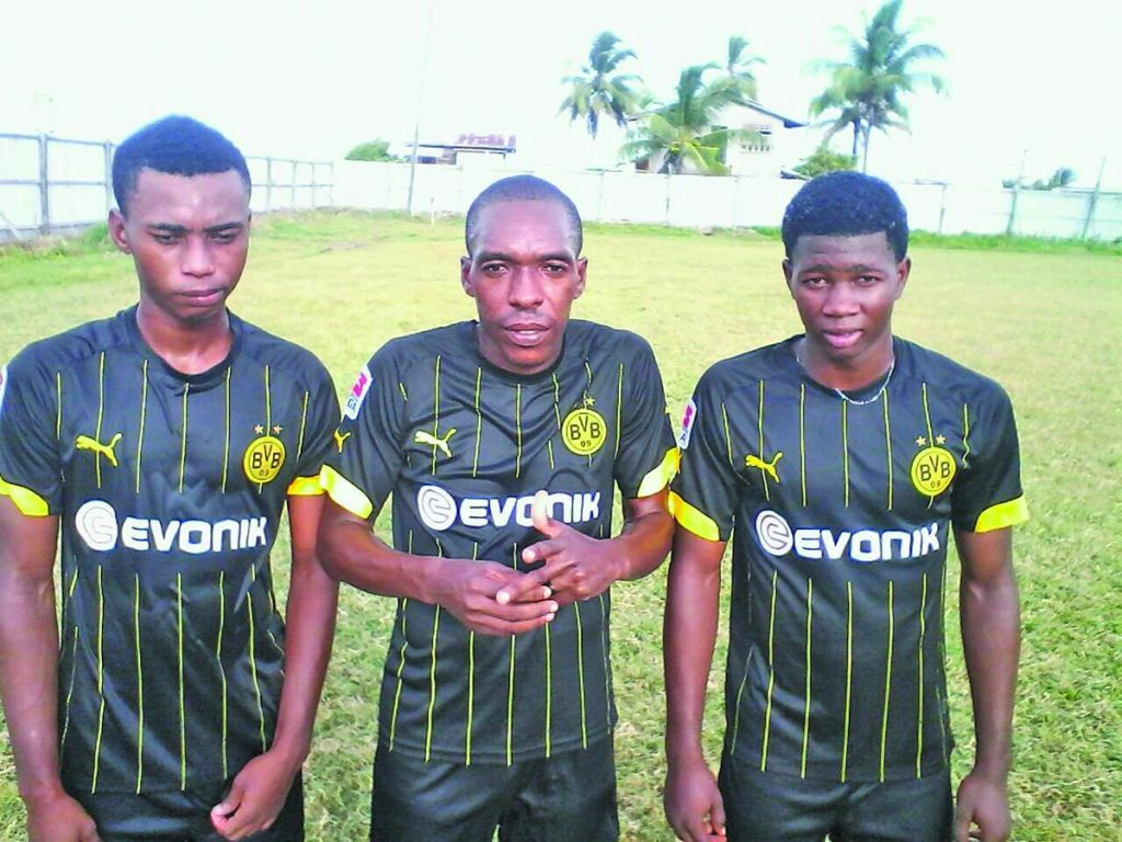 Uitvlugt Warriors big three; from right, Jermaine Accra, Leron Jacobs and Daniel Floyd 