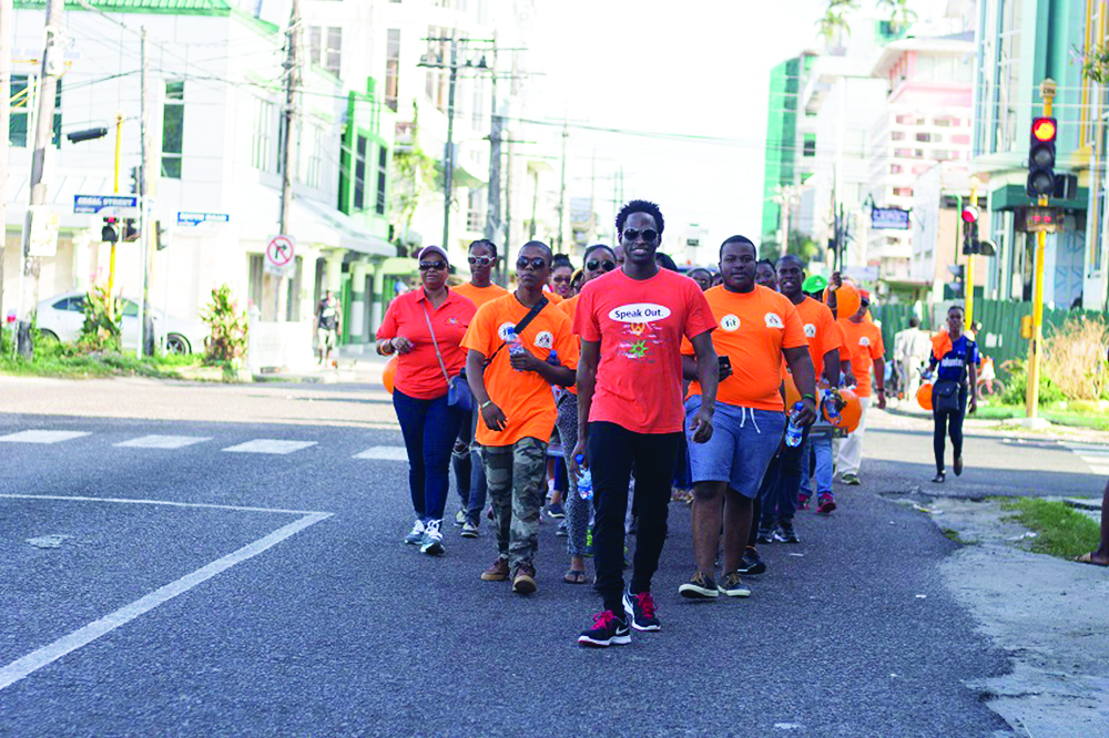 Members of the Gender Equality Forum and other civil activists walk against violence 