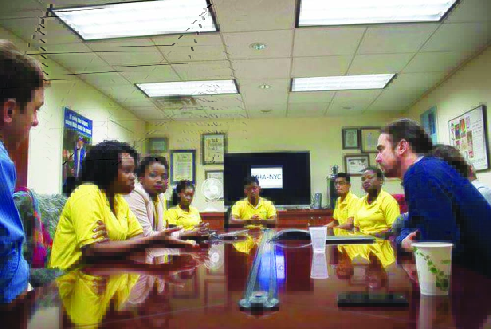 The POTS delegation during one of their training sessions in New York