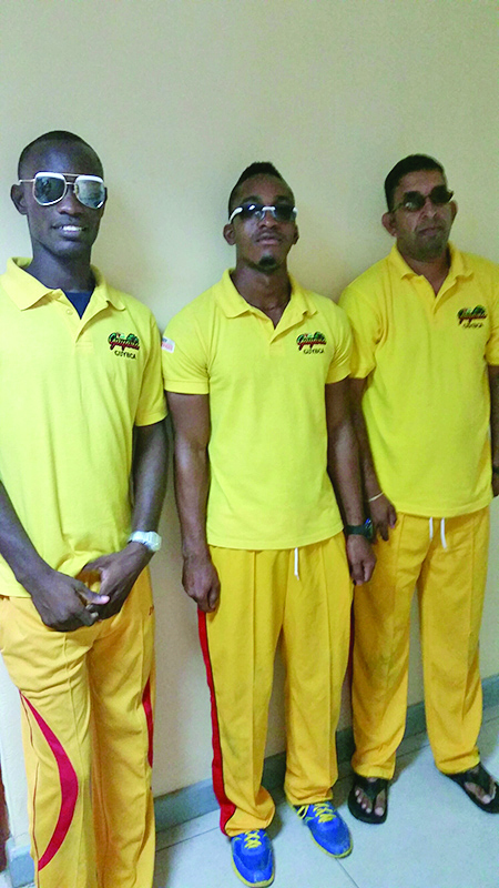 West Indies Visually Impaired Cricketers (left-right) Leroy Phillips, Kevin Douglas and Ganesh Singh 