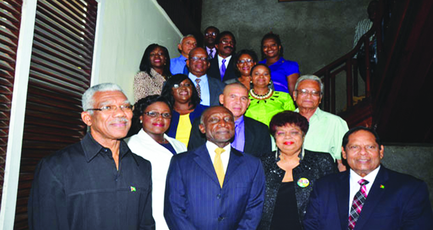 President David Granger and Prime Minister Moses Nagamootoo with Ministers of the APNU/AFC Government