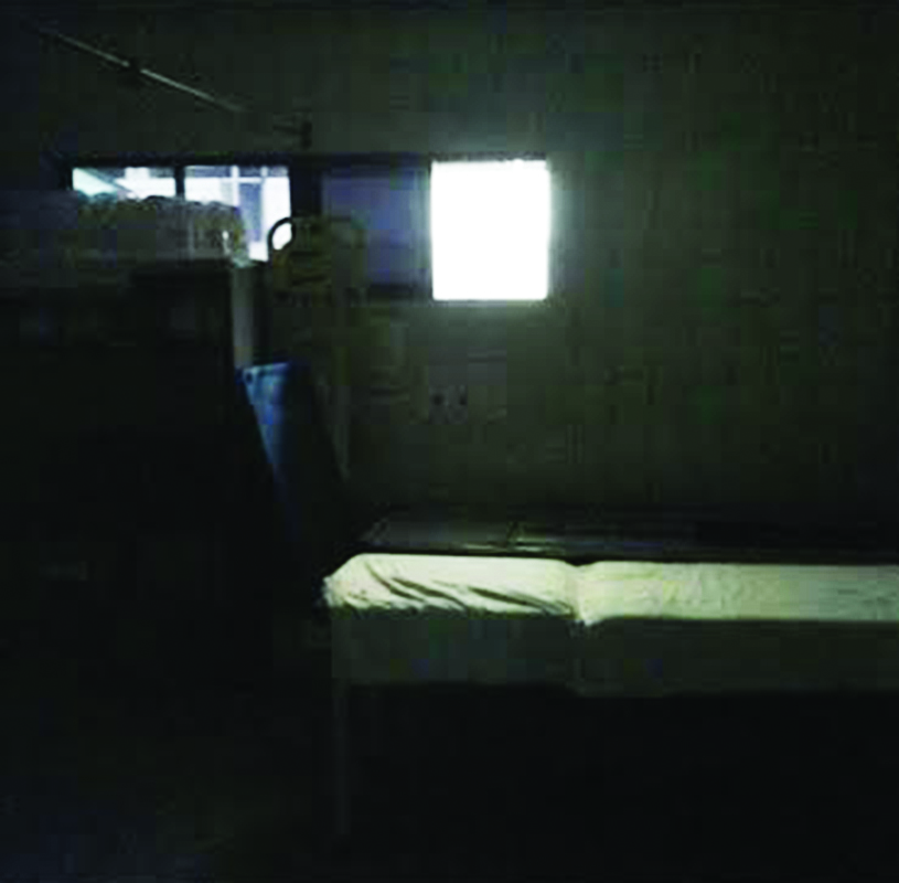 One of the examination rooms at the Diamond Diagnostic Centre without power 
