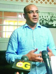 Bharrat Jagdeo speaking to media operatives following his election as the new PPP General Secretary 