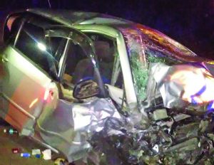 One of the cars involed in the recent fatal accident on the Linden Highway