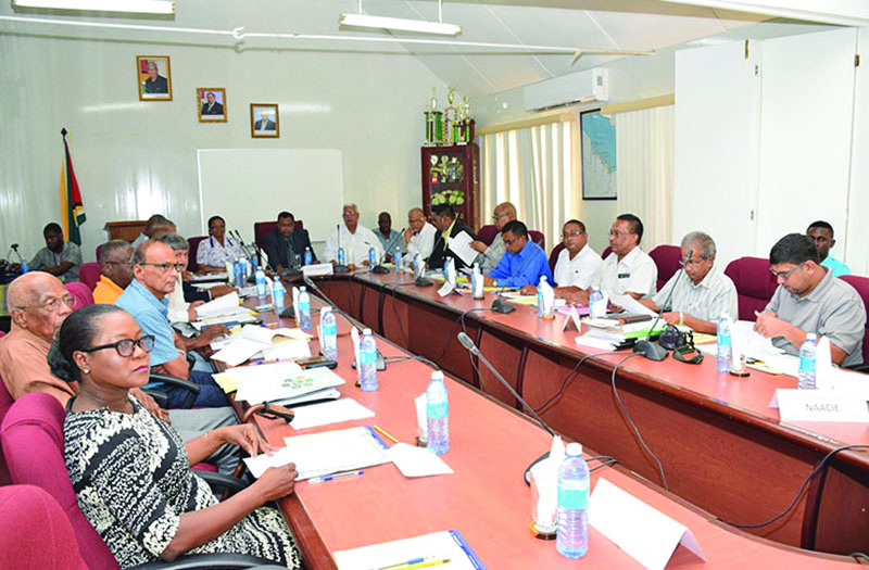 A team from the Government, the parliamentary Opposition, GuySuCo, GAWU and NAACIE met as consultations begin to determine a way forward for the sugar industry