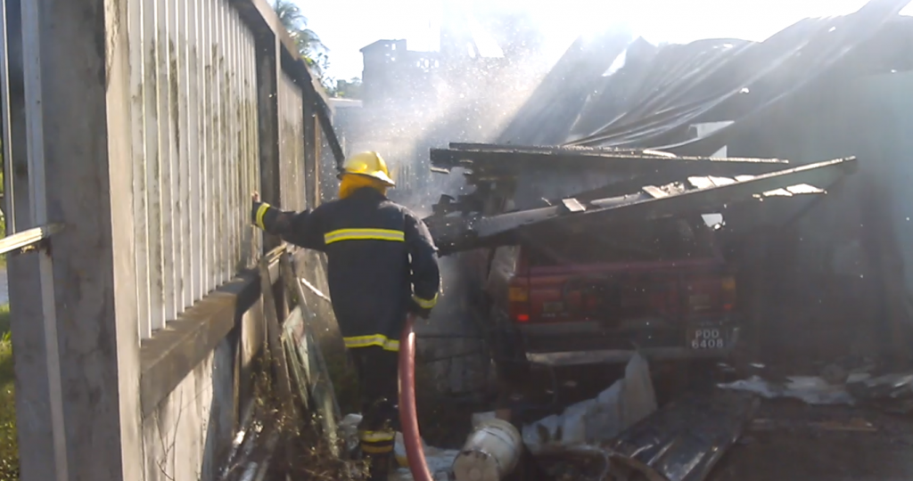 Fire Service rank battling to contain the early morning blaze 