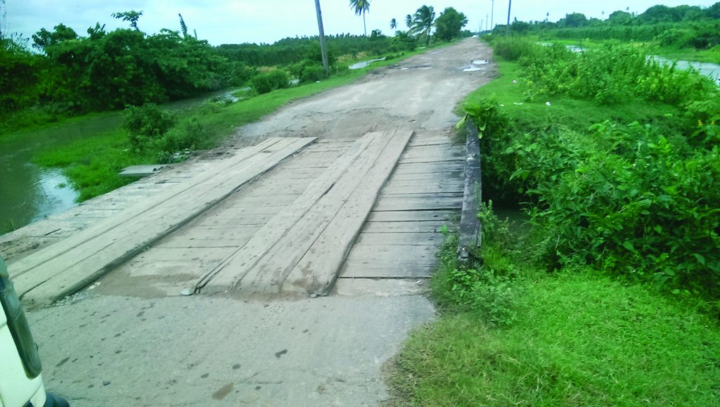 This Cane Grove access bridge is reportedly partially sunken 