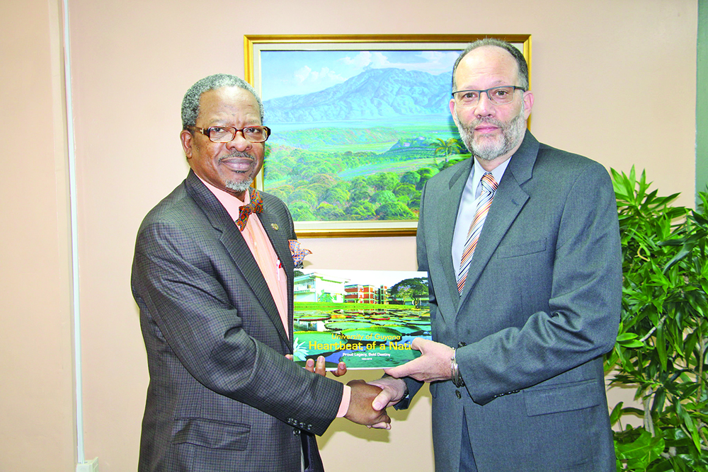 UG Vice Chancellor, Professor Ivelaw Griffith and Secretary General of Caricom at a recent meeting