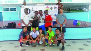 Some of the awardees with Junior Programme Coach, Tony Cole (standing at extreme left) 