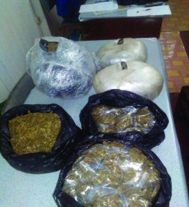 The 10.3 kilograms of cannabis discovered by Police  