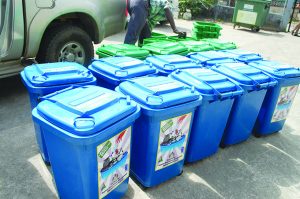 The bins that were donated