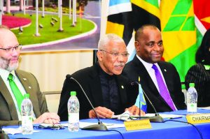 Caricom Chairman, President David Granger, delivering his address at the opening of the 28th Inter-Sessional Meeting of the Conference of Heads of Government
