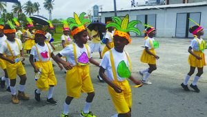 Some of the nursery students during the road march  