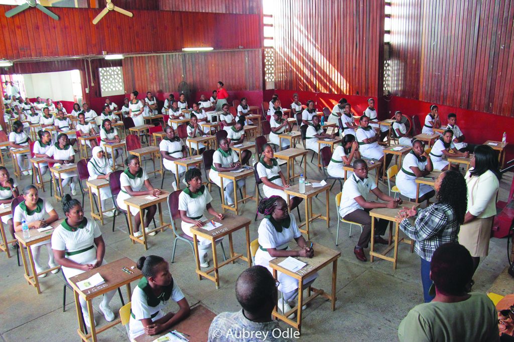 At last: Some 250 Nurses re-sit Examinations after being in limbo since last year; the students from four nursing establishments representing the Counties of Demerara and Berbice were forced to retake the exams following the discovery of a breach after the two-day Clinical and Functional tests in October 2016