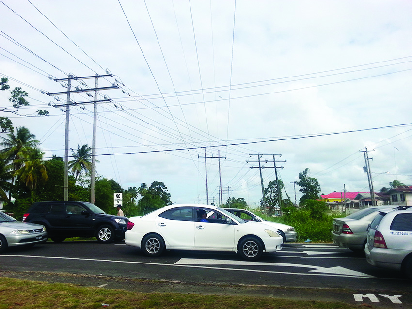 The cables at Vlissengen Road and Lamaha Street intersection which came into contact resulting in Sunday night’s power shutdown