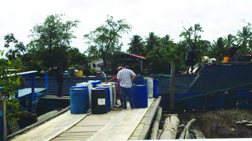 The barrels of fuel suspected to have been smuggled 