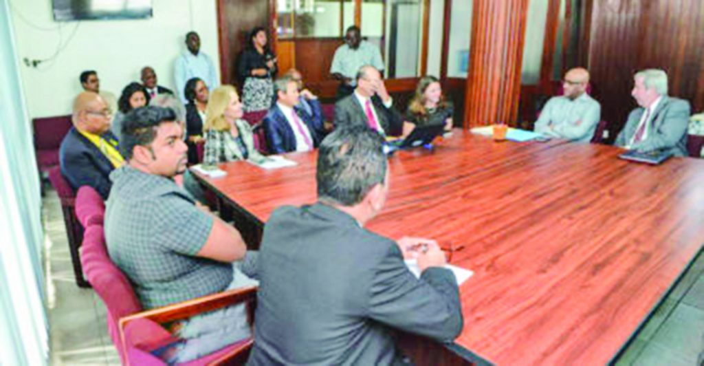 Leader of the Opposition Bharrat Jagdeo and members of the Opposition met with ExxonMobil Country Manager Jeff Simons and his team to be briefed on the developments in the oil and gas sector 