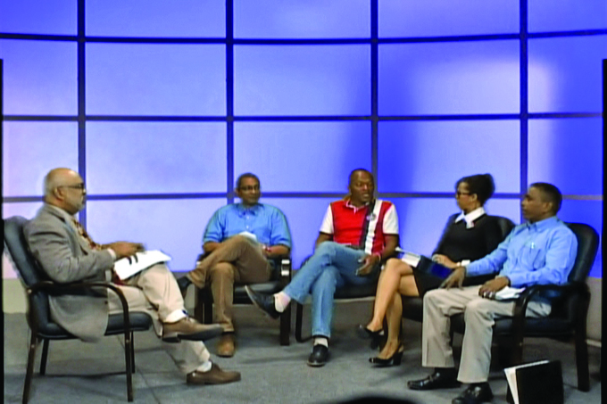 The MAPM panel. From left: Host Neaz Subhan, MAPM Representative Don Singh, Deputy Mayor Sherod Duncan, Attorney-at-Law Pauline Chase and City Councillor Bishram Kuppen