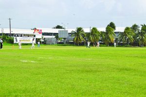 Sahadeo Hardaiow goes over the top during his top score of 43 for Everest against Cricket Club Holland Touring Friends 